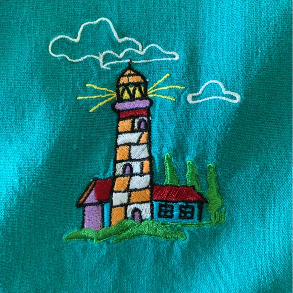 Country Concepts Linen Dress with Embroidered Lighthouse Print - Picture 2 of 8